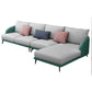 126"L √ó 67"W Faux Leather Sofa and Chaise Cushion Back Sectional with Sloped Arms Gray-Green Clearhalo 'furn' 'furn_sectionals' 'Furniture' 'furniture_sectionals' 'Living Room Furniture' 'Sectionals' 4908679