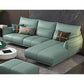 Green Modern Genuine Leather Cushion Back Sofa/Sectional with Wear-Resisting 87"L x 62"W x 33.5"H Clearhalo 'furn' 'furn_sectionals' 'Furniture' 'furniture_sectionals' 'Living Room Furniture' 'Sectionals' 4908689