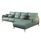 Green Modern Genuine Leather Cushion Back Sofa/Sectional with Wear-Resisting Clearhalo 'furn' 'furn_sectionals' 'Furniture' 'furniture_sectionals' 'Living Room Furniture' 'Sectionals' 4908694
