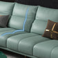 Green Modern Genuine Leather Cushion Back Sofa/Sectional with Wear-Resisting Clearhalo 'furn' 'furn_sectionals' 'Furniture' 'furniture_sectionals' 'Living Room Furniture' 'Sectionals' 4908701