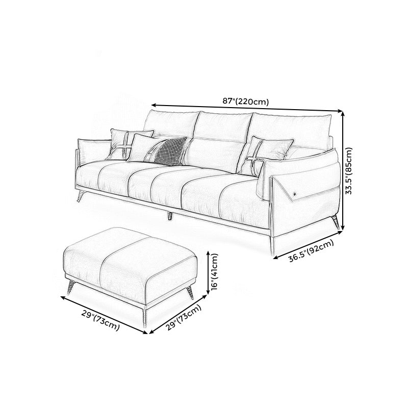 Green Modern Genuine Leather Cushion Back Sofa/Sectional with Wear-Resisting Clearhalo 'furn' 'furn_sectionals' 'Furniture' 'furniture_sectionals' 'Living Room Furniture' 'Sectionals' 4908708