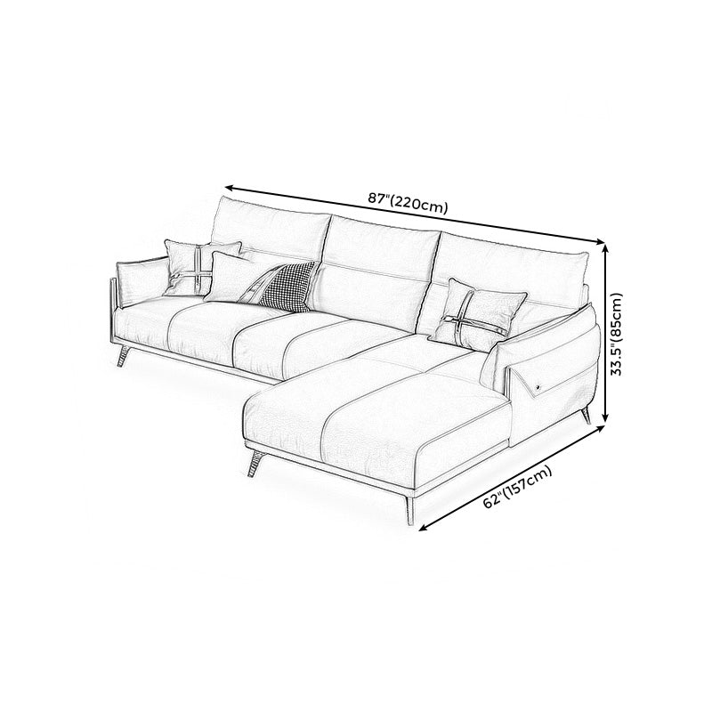 Green Modern Genuine Leather Cushion Back Sofa/Sectional with Wear-Resisting Clearhalo 'furn' 'furn_sectionals' 'Furniture' 'furniture_sectionals' 'Living Room Furniture' 'Sectionals' 4908710