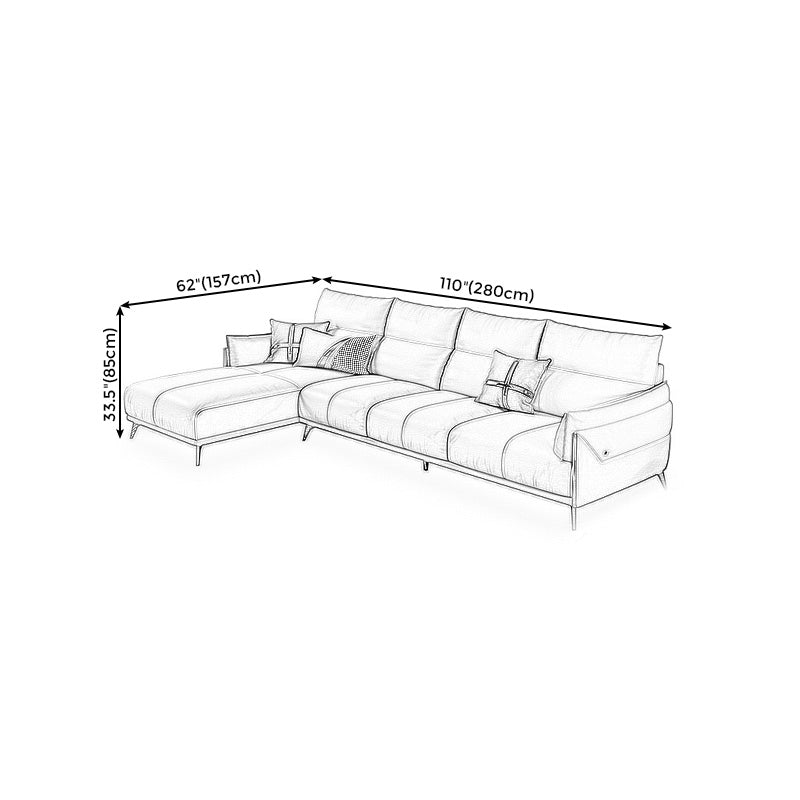 Green Modern Genuine Leather Cushion Back Sofa/Sectional with Wear-Resisting Clearhalo 'furn' 'furn_sectionals' 'Furniture' 'furniture_sectionals' 'Living Room Furniture' 'Sectionals' 4908711