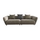 Dark Gray Flared Arm Sectional Contemporary Tight Back Curved Sofa for Living Room 110"L x 39"W x 28"H Suede Clearhalo 'furn' 'furn_sectionals' 'Furniture' 'furniture_sectionals' 'Living Room Furniture' 'Sectionals' 4908717