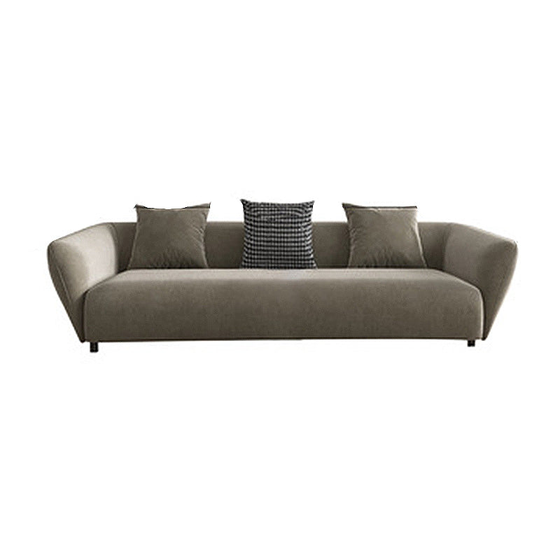 Dark Gray Flared Arm Sectional Contemporary Tight Back Curved Sofa for Living Room 71"L x 39"W x 28"H Clearhalo 'furn' 'furn_sectionals' 'Furniture' 'furniture_sectionals' 'Living Room Furniture' 'Sectionals' 4908718
