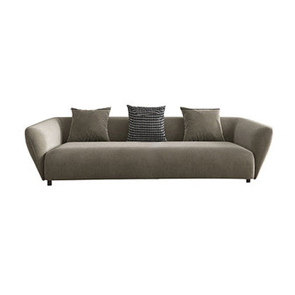 Dark Gray Flared Arm Sectional Contemporary Tight Back Curved Sofa for Living Room 71"L x 39"W x 28"H Clearhalo 'furn' 'furn_sectionals' 'Furniture' 'furniture_sectionals' 'Living Room Furniture' 'Sectionals' 4908718