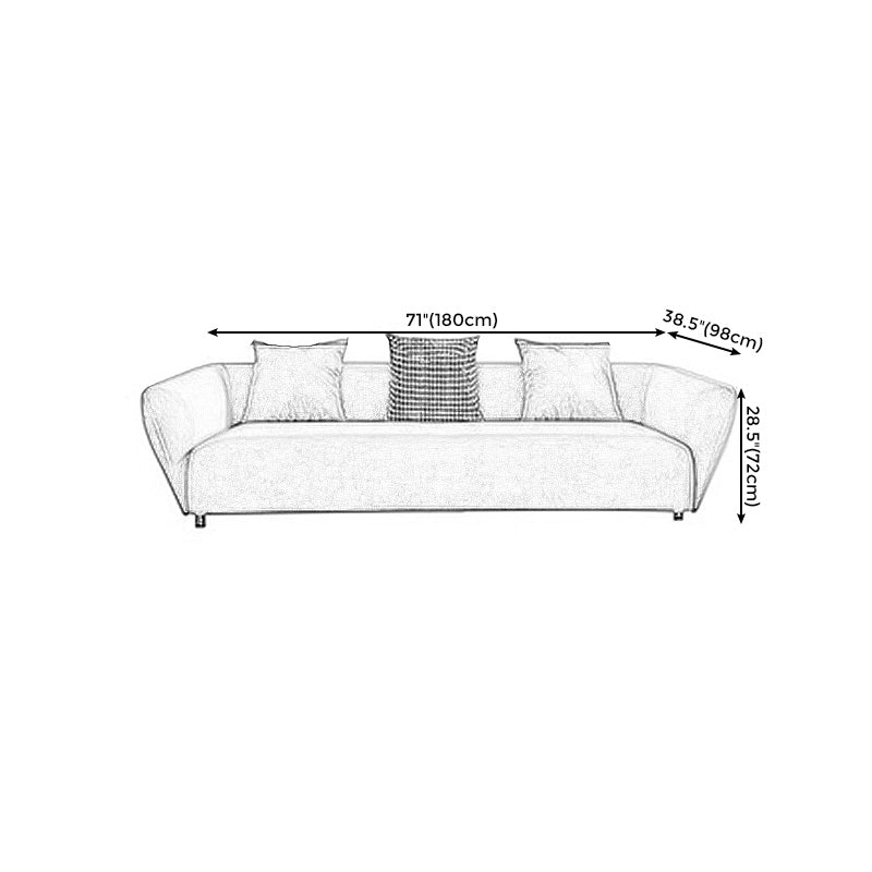 Dark Gray Flared Arm Sectional Contemporary Tight Back Curved Sofa for Living Room Clearhalo 'furn' 'furn_sectionals' 'Furniture' 'furniture_sectionals' 'Living Room Furniture' 'Sectionals' 4908724