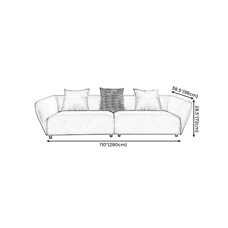 Dark Gray Flared Arm Sectional Contemporary Tight Back Curved Sofa for Living Room Clearhalo 'furn' 'furn_sectionals' 'Furniture' 'furniture_sectionals' 'Living Room Furniture' 'Sectionals' 4908727