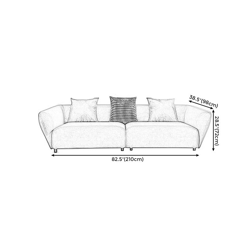 Dark Gray Flared Arm Sectional Contemporary Tight Back Curved Sofa for Living Room Clearhalo 'furn' 'furn_sectionals' 'Furniture' 'furniture_sectionals' 'Living Room Furniture' 'Sectionals' 4908729