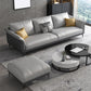 Light-grey Faux Leather Pillow Top Arm Sofa/Sectional with Stain-Resistant 83"L x 63"W x 36"H Latex Clearhalo 'furn' 'furn_sectionals' 'Furniture' 'furniture_sectionals' 'Living Room Furniture' 'Sectionals' 4908731