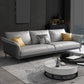 Light-grey Faux Leather Pillow Top Arm Sofa/Sectional with Stain-Resistant 83"L x 35"W x 36"H Latex Clearhalo 'furn' 'furn_sectionals' 'Furniture' 'furniture_sectionals' 'Living Room Furniture' 'Sectionals' 4908733