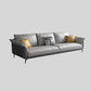 Light-grey Faux Leather Pillow Top Arm Sofa/Sectional with Stain-Resistant Clearhalo 'furn' 'furn_sectionals' 'Furniture' 'furniture_sectionals' 'Living Room Furniture' 'Sectionals' 4908735