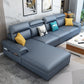 Modern L-Shape Sectional Pillow Back Cushion Sofa and Chaise with Storage Dark Blue Clearhalo 'furn' 'furn_sectionals' 'Furniture' 'furniture_sectionals' 'Living Room Furniture' 'Sectionals' 4908771