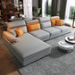 Mid-Century Modern L-Shape Sectional Pillow Top Arm Sofa and Chaise Orange Light Grey Left Clearhalo 'furn' 'furn_sectionals' 'Furniture' 'furniture_sectionals' 'Living Room Furniture' 'Sectionals' 4908784