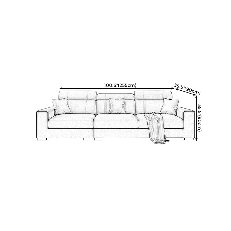 Modern Black Faux Leather Sectional Square Arm Sofa for Living Room Clearhalo 'furn' 'furn_sectionals' 'Furniture' 'furniture_sectionals' 'Living Room Furniture' 'Sectionals' 4908820