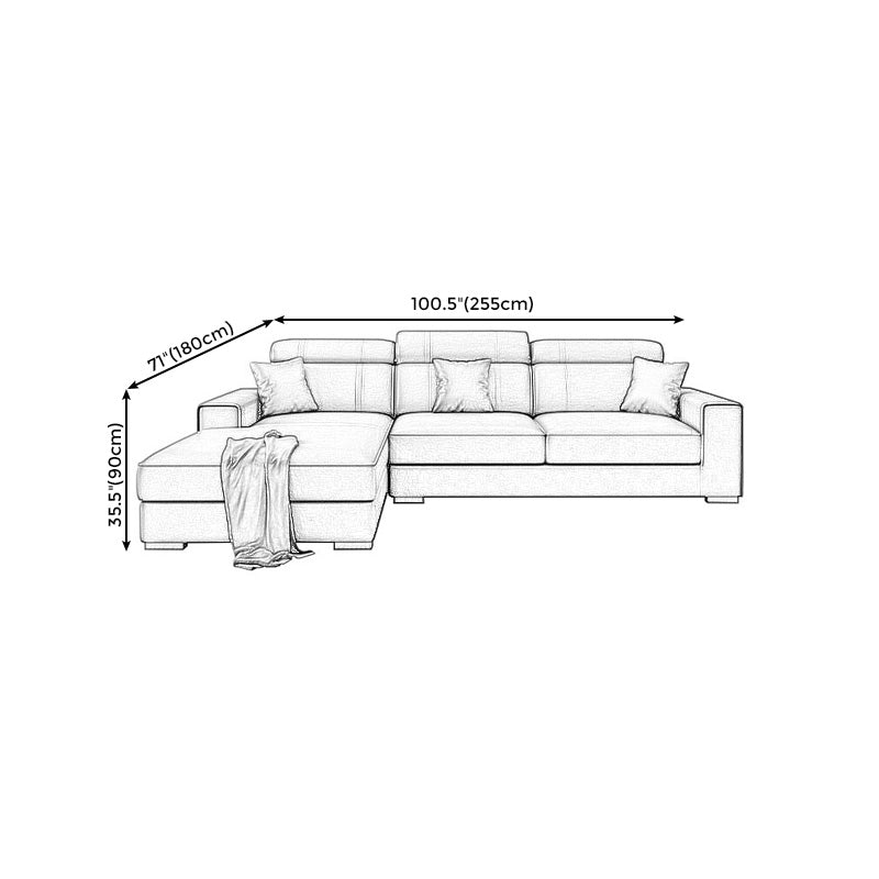 Modern Black Faux Leather Sectional Square Arm Sofa for Living Room Clearhalo 'furn' 'furn_sectionals' 'Furniture' 'furniture_sectionals' 'Living Room Furniture' 'Sectionals' 4908822