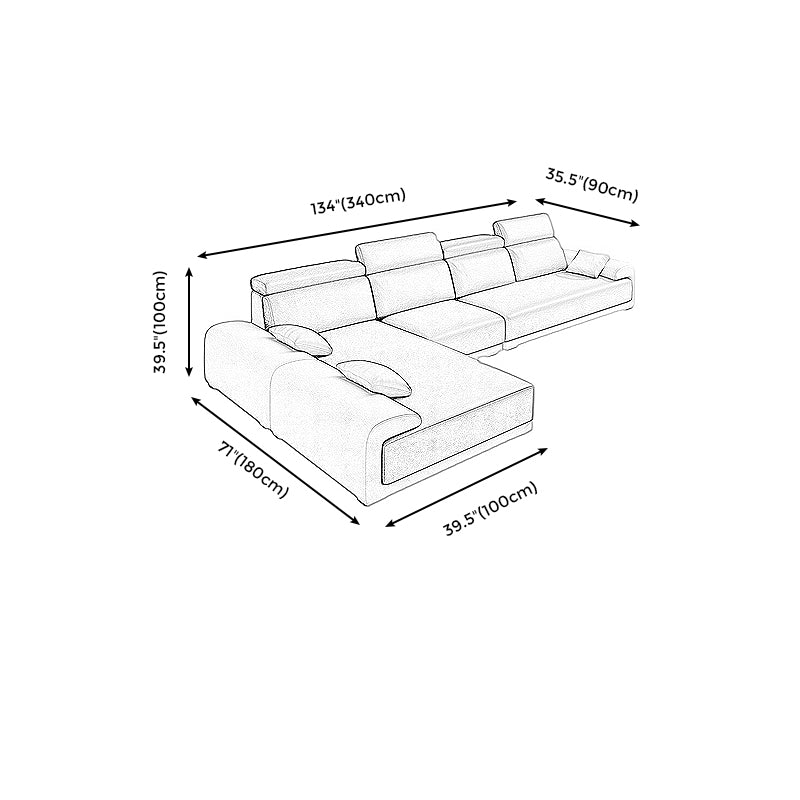 Modern Faux Leather Pillow Top Arm Sectional Stain-Resistant Sofa with Removable Cushions Clearhalo 'furn' 'furn_sectionals' 'Furniture' 'furniture_sectionals' 'Living Room Furniture' 'Sectionals' 4908835
