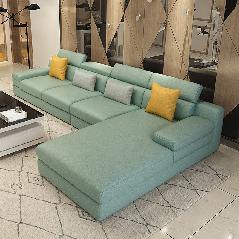 Right Hand Facing Sofa L-Shape Sectional 4-seater for Living Room Navy Clearhalo 'furn' 'furn_sectionals' 'Furniture' 'furniture_sectionals' 'Living Room Furniture' 'Sectionals' 4908856