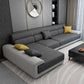 Scandinavian Sofa L-Shape Sectional Left Hand Facing for Four People Dark Gray Linen Blend Memory Foam Clearhalo 'furn' 'furn_sectionals' 'Furniture' 'furniture_sectionals' 'Living Room Furniture' 'Sectionals' 4908873