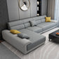 Scandinavian Sofa L-Shape Sectional Left Hand Facing for Four People Grey Linen Blend Clearhalo 'furn' 'furn_sectionals' 'Furniture' 'furniture_sectionals' 'Living Room Furniture' 'Sectionals' 4908875