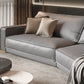 Modern Light Gray Curved Sofa Genuine Leather Corner Sectional for Apartment Clearhalo 'furn' 'furn_sectionals' 'Furniture' 'furniture_sectionals' 'Living Room Furniture' 'Sectionals' 4908888
