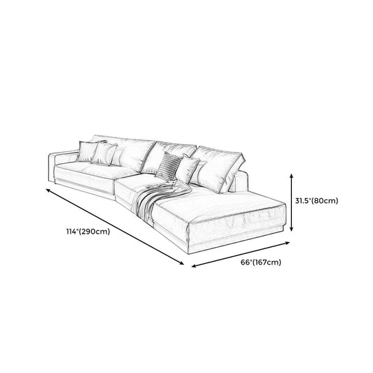 Modern Light Gray Curved Sofa Genuine Leather Corner Sectional for Apartment Clearhalo 'furn' 'furn_sectionals' 'Furniture' 'furniture_sectionals' 'Living Room Furniture' 'Sectionals' 4908889