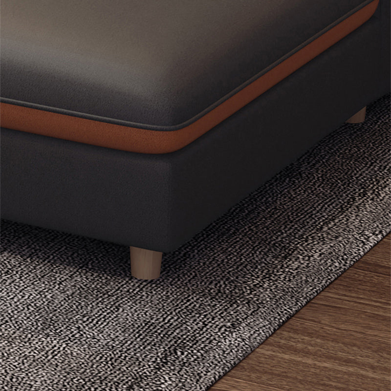 Faux Leather Square Arm Sectional Modern Stain-Resistant Sofa and Chaise for Apartment Clearhalo 'furn' 'furn_sectionals' 'Furniture' 'furniture_sectionals' 'Living Room Furniture' 'Sectionals' 4908901