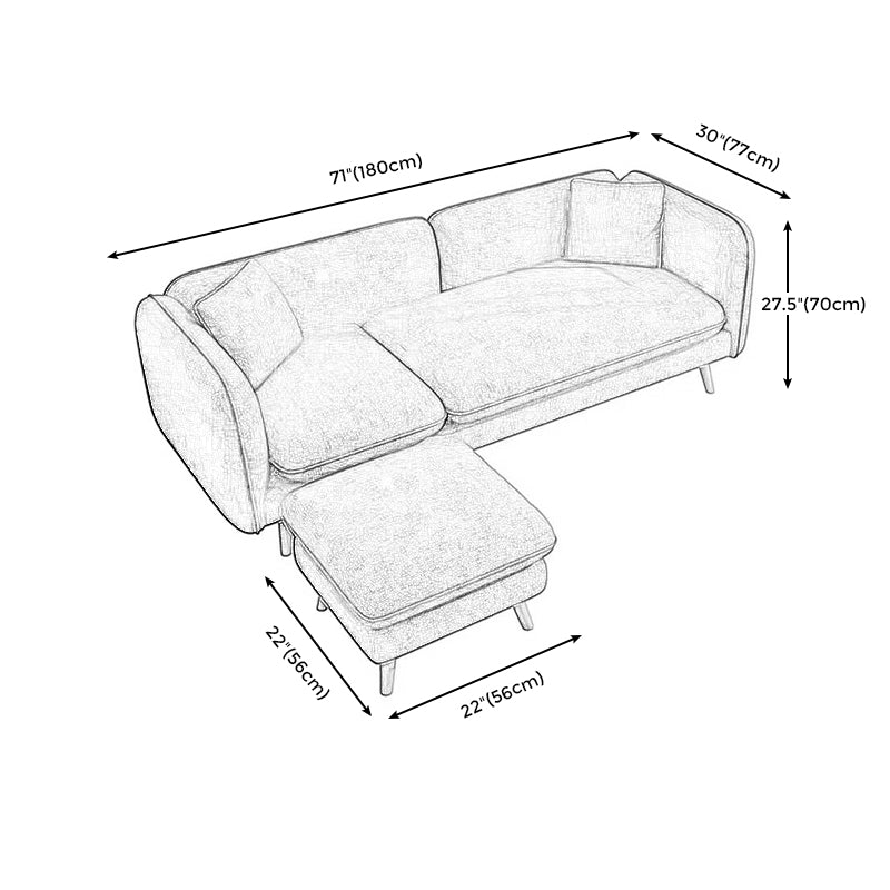 Tight Back Linen Blend Sofa Slipcovered Sectional with Straight Arm for Living Room Clearhalo 'furn' 'furn_sectionals' 'Furniture' 'furniture_sectionals' 'Living Room Furniture' 'Sectionals' 4908932