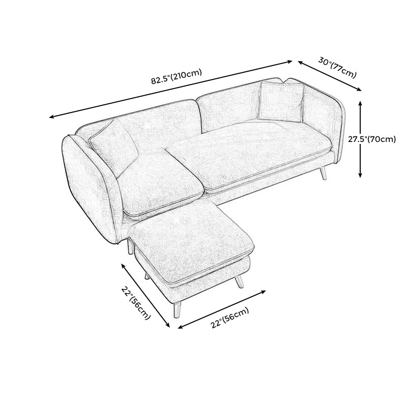Tight Back Linen Blend Sofa Slipcovered Sectional with Straight Arm for Living Room Clearhalo 'furn' 'furn_sectionals' 'Furniture' 'furniture_sectionals' 'Living Room Furniture' 'Sectionals' 4908933