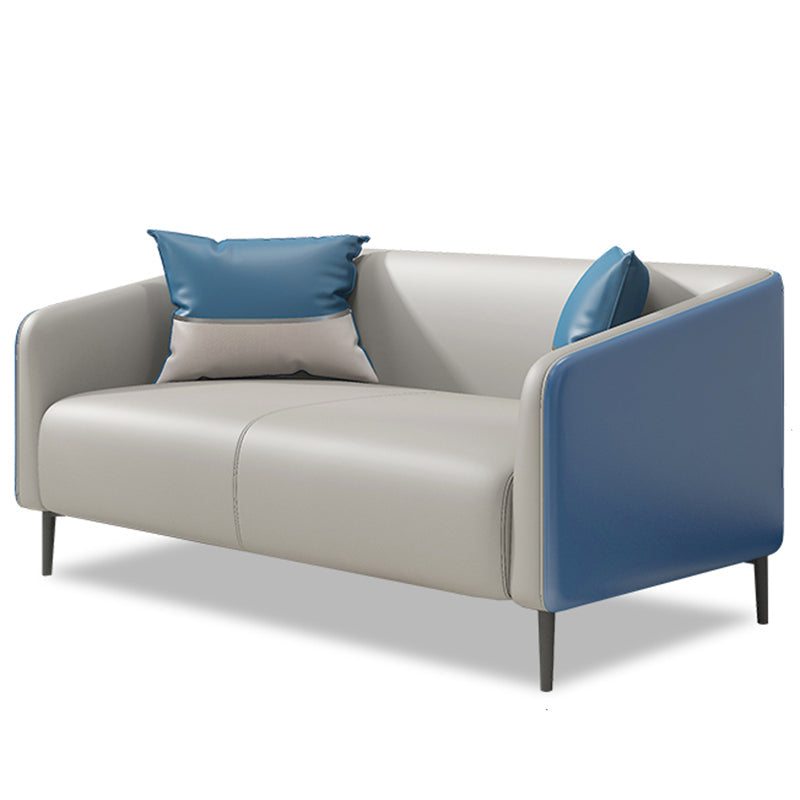 Modern Genuine Leather Sofa Sloped Arm Couch with Tight Seat for Apartment Clearhalo 'furn' 'furn_sofas' 'Furniture' 'furniture_sofas' 'Living Room Furniture' 'Sofa' 'sofas' 4908959