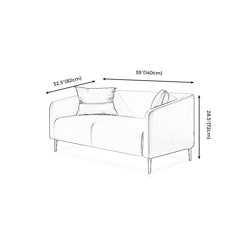 Modern Genuine Leather Sofa Sloped Arm Couch with Tight Seat for Apartment Clearhalo 'furn' 'furn_sofas' 'Furniture' 'furniture_sofas' 'Living Room Furniture' 'Sofa' 'sofas' 4908966