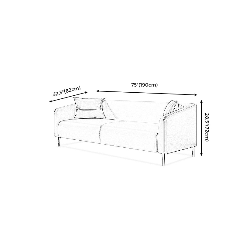 Modern Genuine Leather Sofa Sloped Arm Couch with Tight Seat for Apartment Clearhalo 'furn' 'furn_sofas' 'Furniture' 'furniture_sofas' 'Living Room Furniture' 'Sofa' 'sofas' 4908967