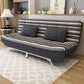 Contemporary Armless Sofa Foldable Couch with Tufted Back for Living Room Shallow Coffee Striped Clearhalo 'furn' 'furn_sofas' 'Furniture' 'furniture_sofas' 'Living Room Furniture' 'Sofa' 'sofas' 4908969