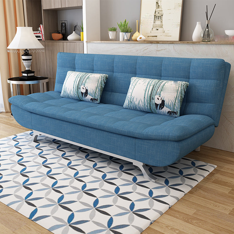 Contemporary Armless Sofa Foldable Couch with Tufted Back for Living Room Dark Blue Clearhalo 'furn' 'furn_sofas' 'Furniture' 'furniture_sofas' 'Living Room Furniture' 'Sofa' 'sofas' 4908971
