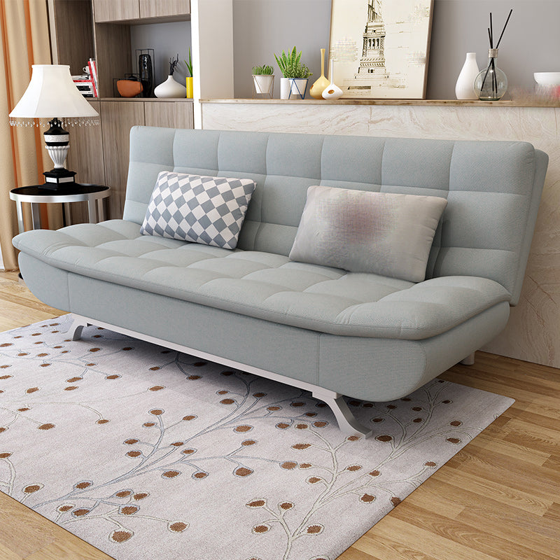 Contemporary Armless Sofa Foldable Couch with Tufted Back for Living Room Grey Clearhalo 'furn' 'furn_sofas' 'Furniture' 'furniture_sofas' 'Living Room Furniture' 'Sofa' 'sofas' 4908975