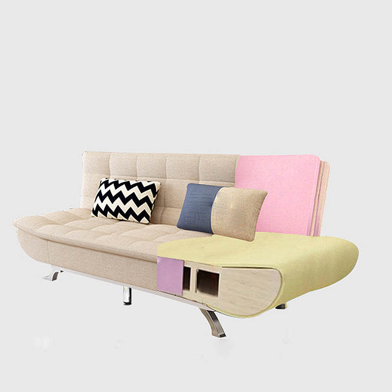 Contemporary Armless Sofa Foldable Couch with Tufted Back for Living Room Clearhalo 'furn' 'furn_sofas' 'Furniture' 'furniture_sofas' 'Living Room Furniture' 'Sofa' 'sofas' 4908984