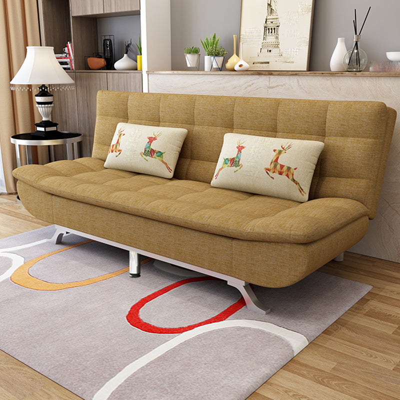 Contemporary Armless Sofa Foldable Couch with Tufted Back for Living Room Golden Clearhalo 'furn' 'furn_sofas' 'Furniture' 'furniture_sofas' 'Living Room Furniture' 'Sofa' 'sofas' 4908985