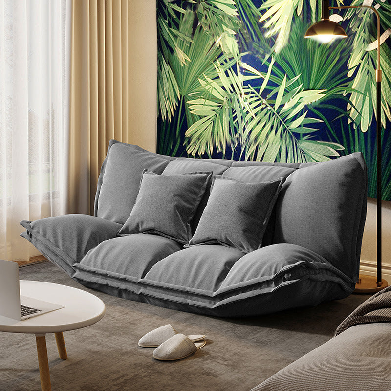 Modern Tight Back Convertible Sleeper Sofa Fabric Armless Solid Color Sofa 63"L x 41"W x 20"H Dark Gray Clearhalo 'furn' 'furn_sofas' 'Furniture' 'furniture_sofas' 'Living Room Furniture' 'Sofa' 'sofas' 4909001