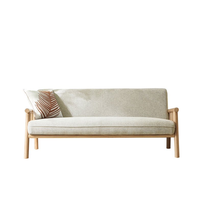 Modern Linen Square Arm Settee 29"W Tight Back Sofa for Living Room 47''L x29"W x 30"H Off-White Clearhalo 'furn' 'furn_sofas' 'Furniture' 'furniture_sofas' 'Living Room Furniture' 'Sofa' 'sofas' 4909016