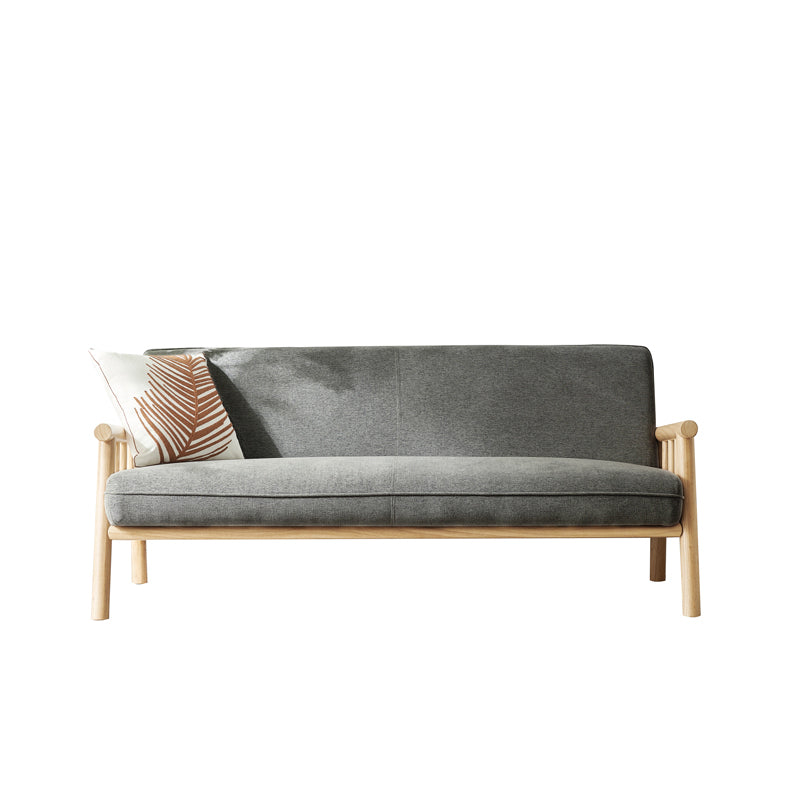Modern Linen Square Arm Settee 29"W Tight Back Sofa for Living Room Dark Gray Clearhalo 'furn' 'furn_sofas' 'Furniture' 'furniture_sofas' 'Living Room Furniture' 'Sofa' 'sofas' 4909017