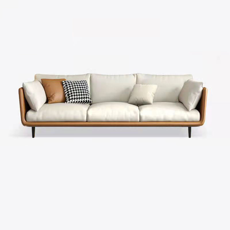 Scandinavian 3-seater Sofa Tuxedo Arm Couch with Sewn Pillow Back Clearhalo 'furn' 'furn_sofas' 'Furniture' 'furniture_sofas' 'Living Room Furniture' 'Sofa' 'sofas' 4909041