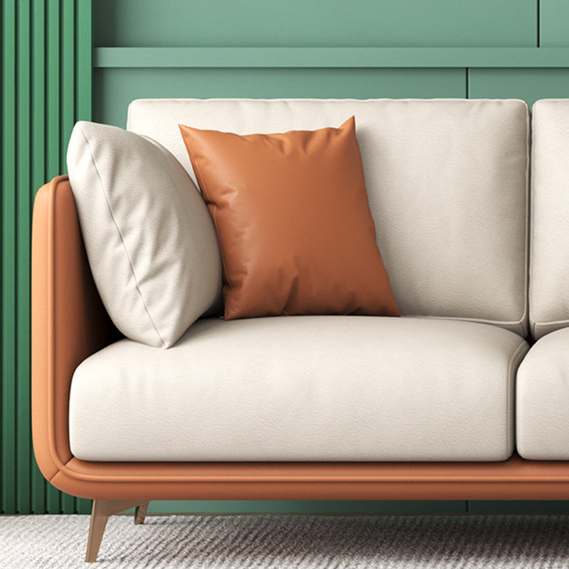 Scandinavian 3-seater Sofa Tuxedo Arm Couch with Sewn Pillow Back Clearhalo 'furn' 'furn_sofas' 'Furniture' 'furniture_sofas' 'Living Room Furniture' 'Sofa' 'sofas' 4909043