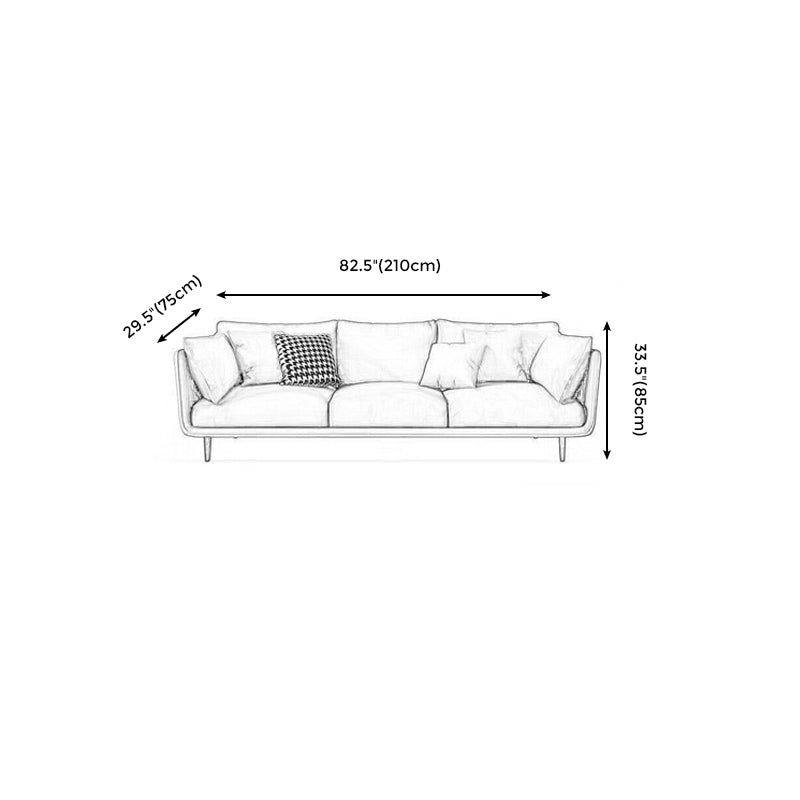 Scandinavian 3-seater Sofa Tuxedo Arm Couch with Sewn Pillow Back Clearhalo 'furn' 'furn_sofas' 'Furniture' 'furniture_sofas' 'Living Room Furniture' 'Sofa' 'sofas' 4909046