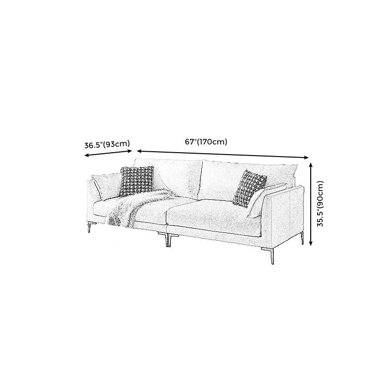 Contemporary Living Room Fabric Couch White Wool Blend Standard Sofa Clearhalo 'furn' 'furn_sofas' 'Furniture' 'furniture_sofas' 'Living Room Furniture' 'Sofa' 'sofas' 4909059