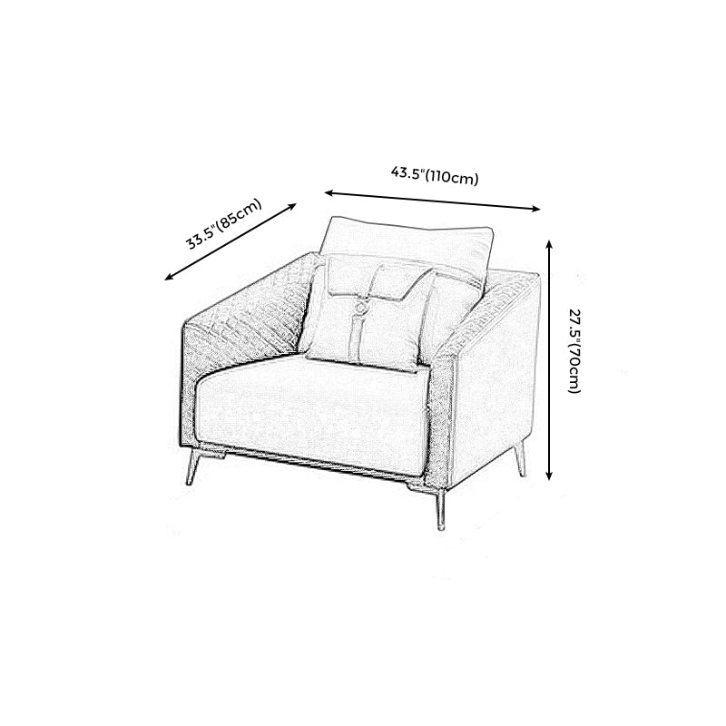 Green Living Room Sofa Sloped Arm Modern Faux Leather Settee with Brass Legs Clearhalo 'furn' 'furn_sofas' 'Furniture' 'furniture_sofas' 'Living Room Furniture' 'Sofa' 'sofas' 4909072