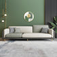 Living Room Faux Leather Sofa Modern Green and White Couch with Brass Legs Clearhalo 'furn' 'furn_sofas' 'Furniture' 'furniture_sofas' 'Living Room Furniture' 'Sofa' 'sofas' 4909074