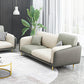 Living Room Faux Leather Sofa Modern Green and White Couch with Brass Legs 73"L x 35"W x 35"H Latex Clearhalo 'furn' 'furn_sofas' 'Furniture' 'furniture_sofas' 'Living Room Furniture' 'Sofa' 'sofas' 4909076