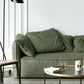 Living Room Faux Leather Settee Green Slipcovered Sofa with Pillow Top Arm Clearhalo 'furn' 'furn_sofas' 'Furniture' 'furniture_sofas' 'Living Room Furniture' 'Sofa' 'sofas' 4909096