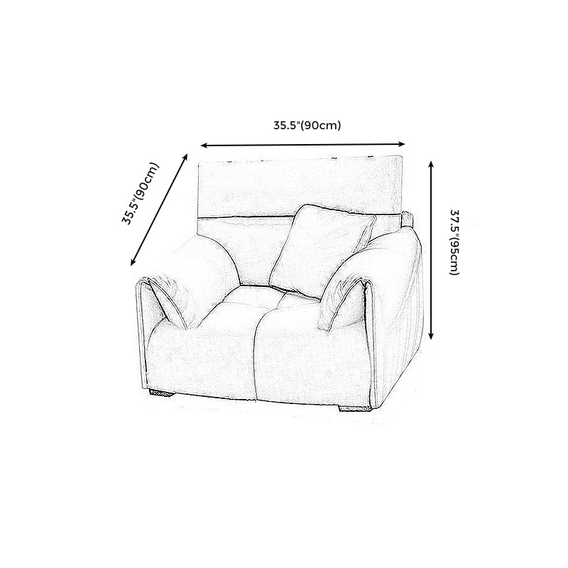 Living Room Cushion Back Couch Contemporary White Sofa with Pillow Top Arm Clearhalo 'furn' 'furn_sofas' 'Furniture' 'furniture_sofas' 'Living Room Furniture' 'Sofa' 'sofas' 4909110