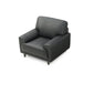 Contemporary Pillow Back Couch Leather Sofa with Solid Wood Legs Black 32"H x 36"L x 34"W Clearhalo 'Furniture' 'furniture_sofas' 'Living Room Furniture' 'Sofa' 'sofas' 4909128